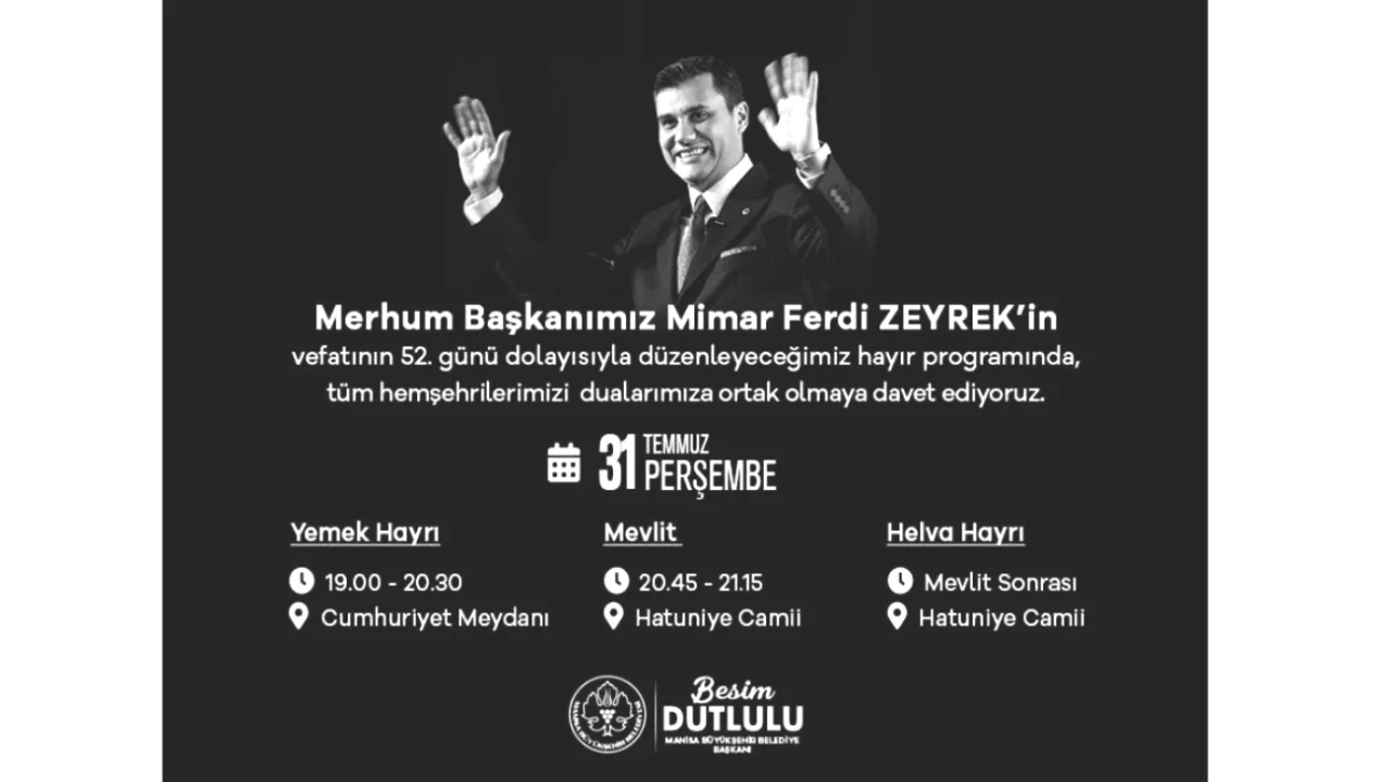 Ferdi Zeyrek'i Unutmadık! Büyükşehir Belediyesi'nden Anma Programı Duyurusu